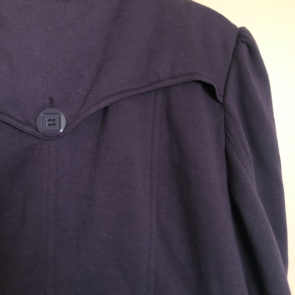 Dark purple tie waist trench coat jacket - Picture 4 of 8
